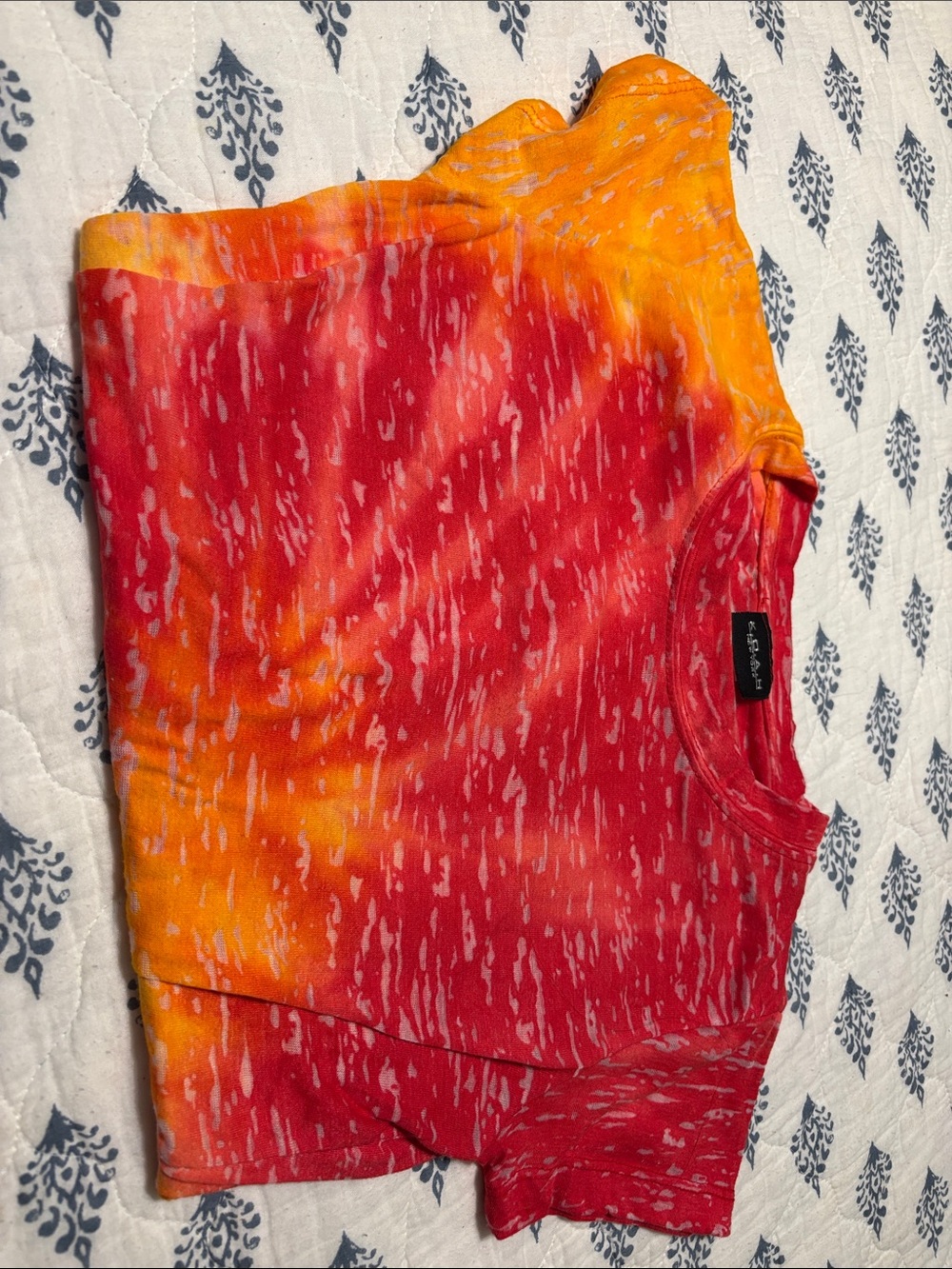 Tie-Dye Short Sleeve Tee in Red & Orange